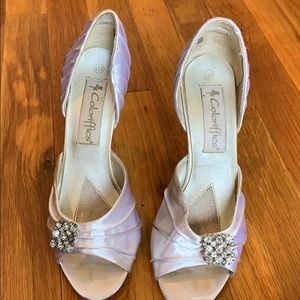 Coloriffics satin iridescent bridal shoes